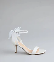 Sweet And Chic Tulle Bow Kitten Heels