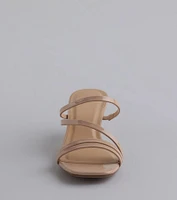 Cute Attitude Strappy Kitten Heel Mules