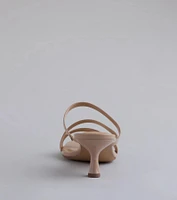 Cute Attitude Strappy Kitten Heel Mules