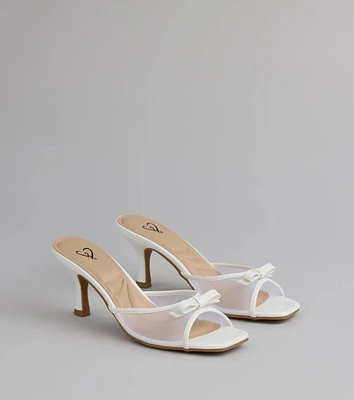 Soft Glam Mesh Bow Mules