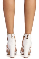 Criss Cross And Tell Block Heels