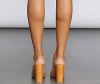 Croc Print Mules