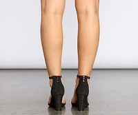 Glitter Baby Low Mesh Heels