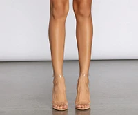 Clearly The One Lucite Block Heels