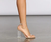 Clearly The One Lucite Block Heels