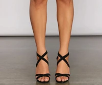 Criss Cross And Tell Block Heels