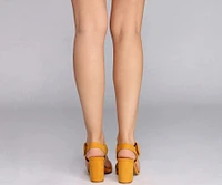Sling Back Buckle Heels