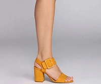 Sling Back Buckle Heels