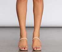 Stay Sleek Square Toe Clear Kitten Mules
