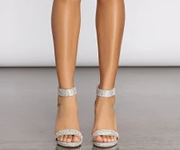 Inclined To Shine Rhinestone Block Heels