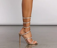 Spin Me Around Spiral Rhinestone Stiletto Heels