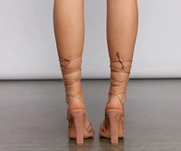 Stunning Strappy Faux Suede Block Heels