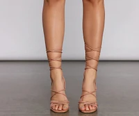 Stunning Strappy Faux Suede Block Heels