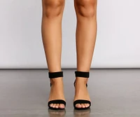 Bringing It Back To Basics Faux Nubuck Block Heel