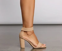 Bringing It Back To Basics Faux Nubuck Block Heel