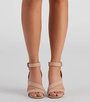 Step It Up Faux Nubuck Block Heels