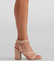 Step It Up Faux Nubuck Block Heels