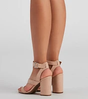 Step It Up Faux Nubuck Block Heels
