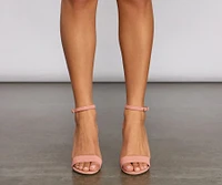 Faux Nubuck Basic Strap Heels