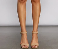 The Glam Life Nubuck Block Heels