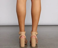 The Glam Life Nubuck Block Heels