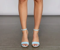 Basic Strap Faux Leather Block Heels