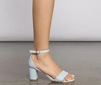 Basic Braided Faux Leather Block Heels