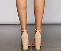 Stylish Staple Faux Nubuck Block Heels