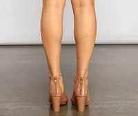 So Posh Patent Faux Leather Block Heels