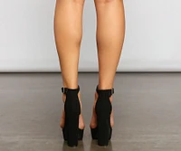 All That Glam Square Toe Block Platform Heels