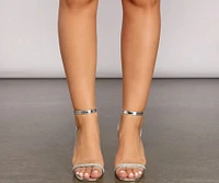 Sparkle Gal Rhinestone Lucite Block Heels