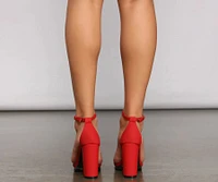 Step Up Faux Nubuck Lug Sole Block Heel