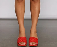 Lady Elegance Quilted Stiletto Mules