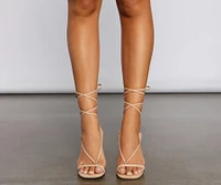 Chic Status Lace-Up Block Heels