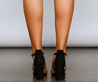 Work It Out Crisscross Strap Block Heels