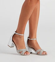 Future Glam Rhinestone Block Heels