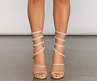 Spin Me Around Spiral Rhinestone Stiletto Heels