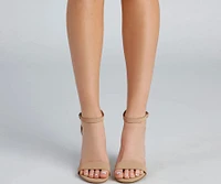 Basic Staple Faux Nubuck Block Heels