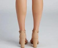 Basic Staple Faux Nubuck Block Heels