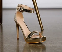 Luxe Glamour Chrome Platform Heels