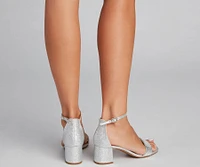 Twinkle Toes Glitter Square Toe Heels