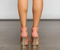 Clearly Fab Platform Block Heels