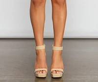 Clearly Fab Platform Block Heels