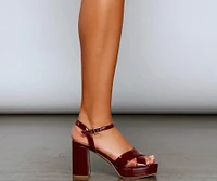 Trendy Sleek Patent Faux Leather Heels