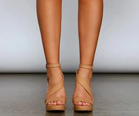Chic Asymmetrical Strap Platform Heels
