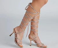 All About Glam Rhinestone Lace-Up Stiletto Heels