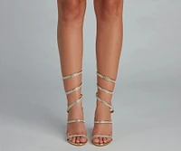 Make It Shine Rhinestone Spiral Stiletto Heels
