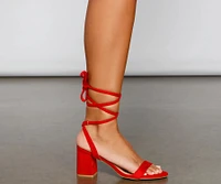 Catch A Vibe Lace Up Block Heels