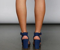 Step It Up Faux Nubuck Block Heels