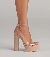 A Little Boost PVC Block Platform Heels